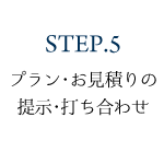 STEP.5 プラン・お見積りの提示・打ち合わせ